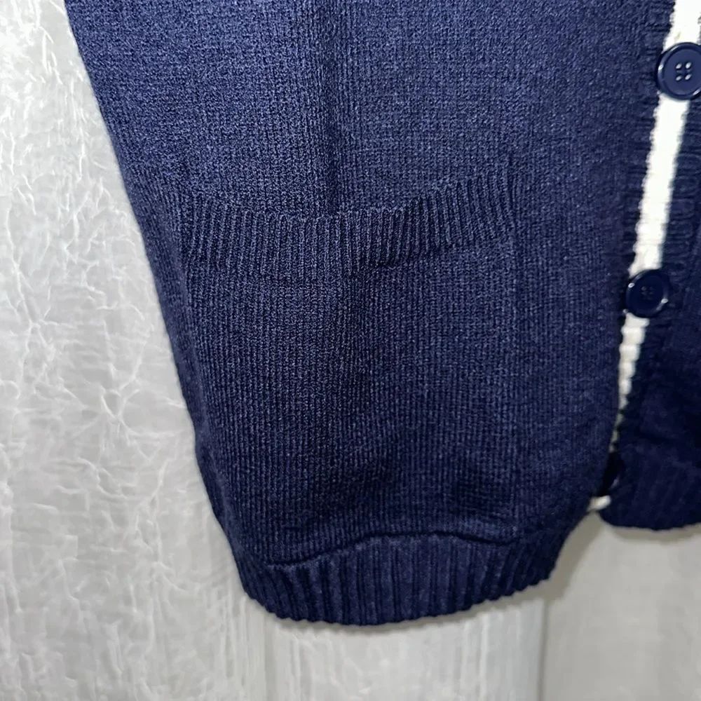 Pink Republic XS-S Navy White Stripe Knit Button V-Neck Cardigan with Pockets - Picture 13 of 16
